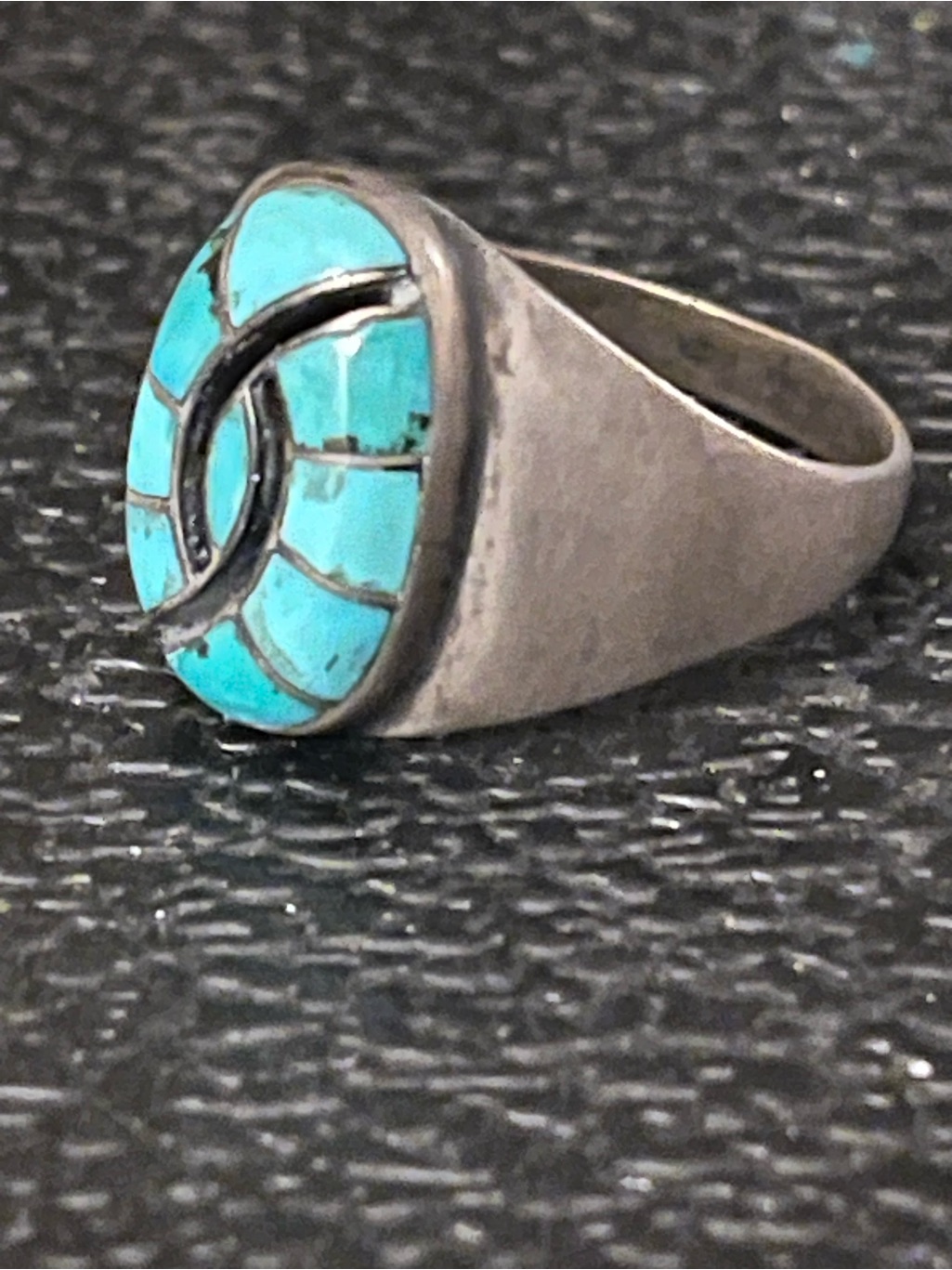 Native American, Hummingbird Design, Inlay, Turquoise, And Silver Ring